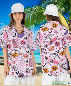 Halloween Mean Ghouls Hawaiian Shirt Funny Mean Girls Hawaii Shirt Pink Halloween Ghosts Aloha Shirt