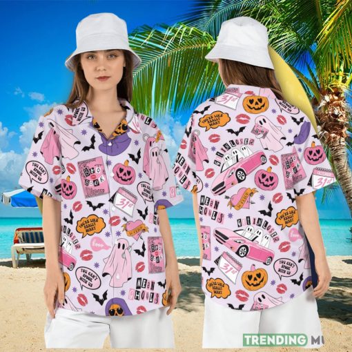 Halloween Mean Ghouls Hawaiian Shirt Funny Mean Girls Hawaii Shirt Pink Halloween Ghosts Aloha Shirt