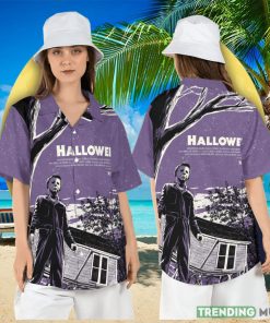 Halloween Michael Myers Hawaiian Shirt Horror Killer Button Shirt Scary Movie Aloha Shirt Horror Beach Hawaii Shirt