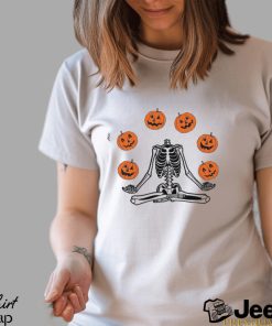 Halloween Skeleton T Shirt Pumpkin Shirt For Women Classic