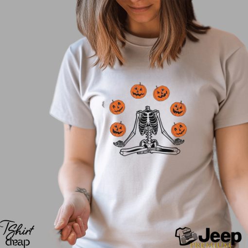 Halloween Skeleton T Shirt Pumpkin Shirt For Women Classic