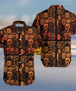 Halloween Skull Pumpkin Hawaiian Shirt For Men Women Adult