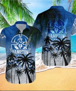 Hampton Pirates Hawaiian Shirt Summer Gift Coconut Tree Tropical Grunge Pattern For NCAA Fans