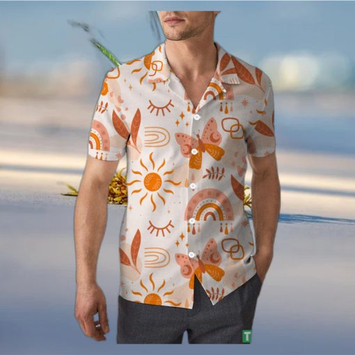 Hand Drawn Rainbow Boho Unisex 3D Hawaiian Shirt Vibrant Gift For Men And Women Holiday