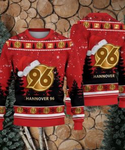 Hannover 96 Logo Wearing Santa Hat Ugly Christmas Sweater Unisex 3D Christmas sweater