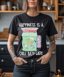 Happiness is a full bed cats art shirt