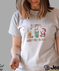 Happy Hallothanksmas Coffee Halloween Thanksgiving Christmas Shirt