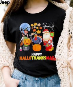 Happy Hallothanksmas Funny Halloween Thanksgiving and Christmas 2023 T Shirt