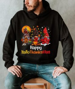 Happy Hallothanksmas Gnomes Halloween Thanksgiving Christmas T Shirt