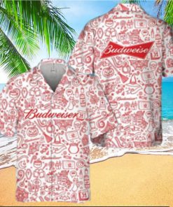 Happy Halloween Doodle Art Budweiser Hawaiian Shirt Beer Lovers Gift