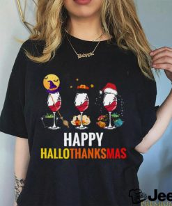 Happy Halloween Thanksgiving Christmas Hallothanksmas Unisex Sweatshirt