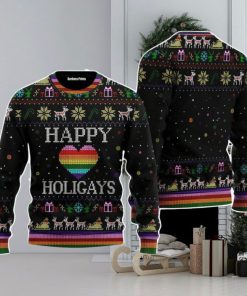 Happy Holigays LGBT Christmas Unisex Ugly Sweater