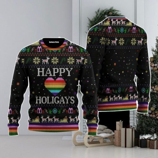 Happy Holigays LGBT Christmas Unisex Ugly Sweater