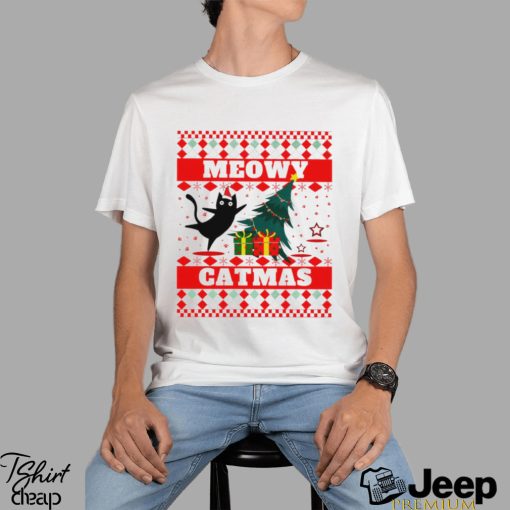 Happy Merry Christmas Meowy Catmas funny shirt