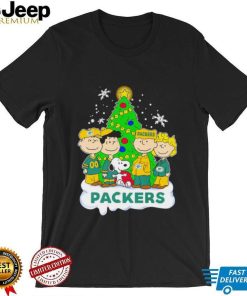 Happy Merry Christmas Peanuts Christmas tree Green Bay Packers football logo gift shirt