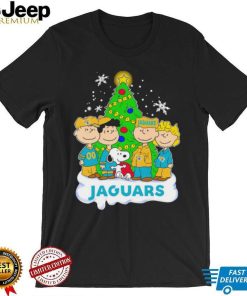 Happy Merry Christmas Peanuts Christmas tree Jacksonville Jaguars football logo gift shirt