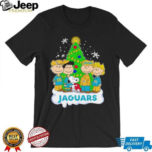 Happy Merry Christmas Peanuts Christmas tree Jacksonville Jaguars football logo gift shirt