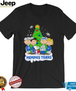 Happy Merry Christmas Peanuts Christmas tree Memphis Tigers football logo gift shirt