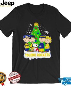 Happy Merry Christmas Peanuts Christmas tree Toledo Rockets football logo gift shirt