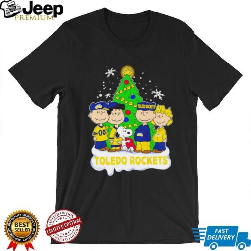 Happy Merry Christmas Peanuts Christmas tree Toledo Rockets football logo gift shirt