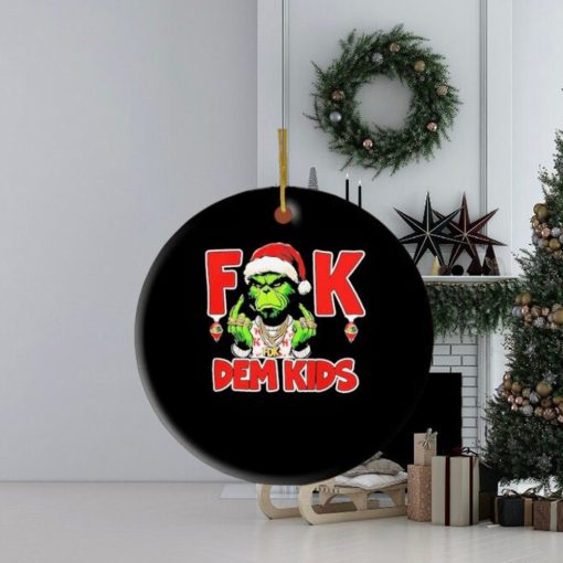 Happy Xmas Grinch Santa Hat F Dem Kids Character Ornament