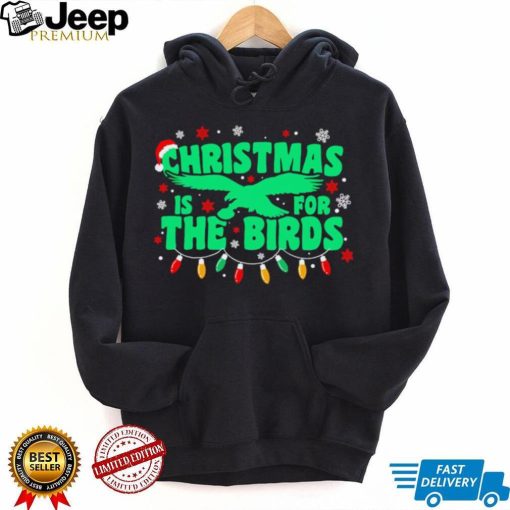 Happy Xmas Philadelphia Eagles football Christmas is for the birds Christmas lights shirt