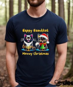 Happy hanukkat meowy Christmas shirt