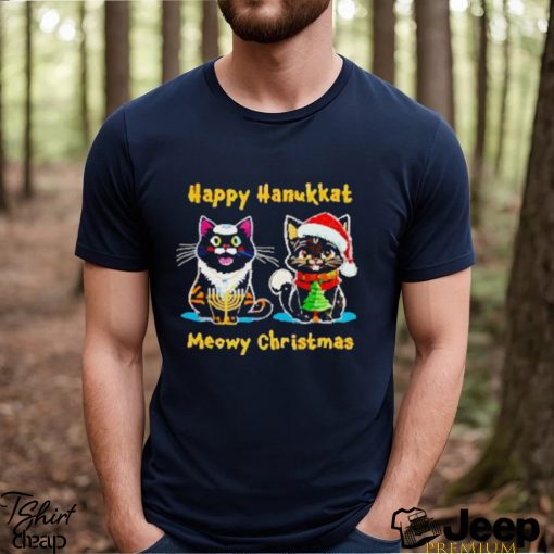 Happy hanukkat meowy Christmas shirt