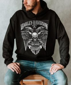 Harley Davidson Men’s Skull Lightning Crest Graphic Long Sleeve Shirt,