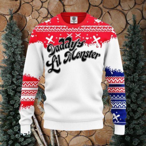 Harley Quinn Daddy’s Lil Monster Ugly Christmas Sweater 3D Gift For Men And Women