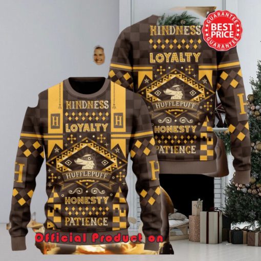 Harry Potter Hogwarts Hufflepuff Kindness Loyalty Honesty Patience Ugly Christmas Sweater