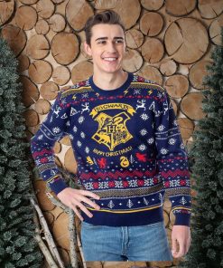 Harry Potter Men's Hogwarts Happy Christmas Ugly Holiday Knit Sweater