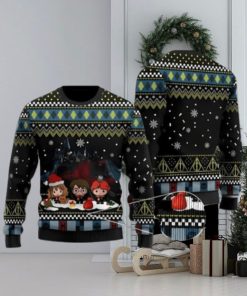 Harry Potter Ron Hermione Friend Cartoon Harry Potter Ugly Christmas Sweater 3D Printed Men And Women Holiday Gift