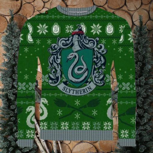 Harry Potter Slytherin Green Christmas Jumper with Sleigh Bells