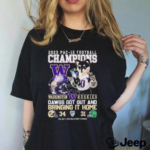 Harry The Husky Washington Huskies Dawgs Got Out And Bring It Home 2023 Pac 12 Football Champions Shirt