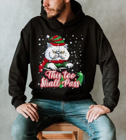 Hate Christmas Angry Elf Cat Grumpy Kitten Anti Christmas Shirt