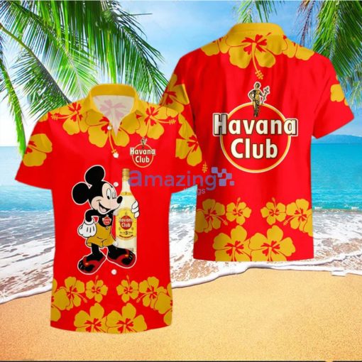 Havana Club Funny Mickey Mouse Hibicus Flower Hawaiian Shirt And Shorts