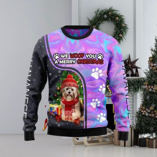 Havanese Hologram Color Ugly Christmas Sweater Best Gift For Men And Women