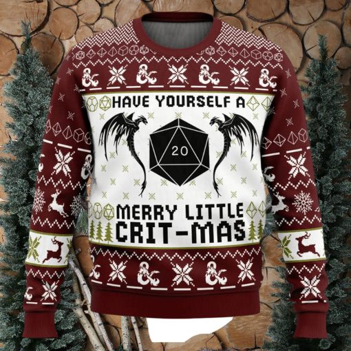 Have Yourself A Merry Little Crit Mas Dungeons and Dragons Ugly Christmas Sweater