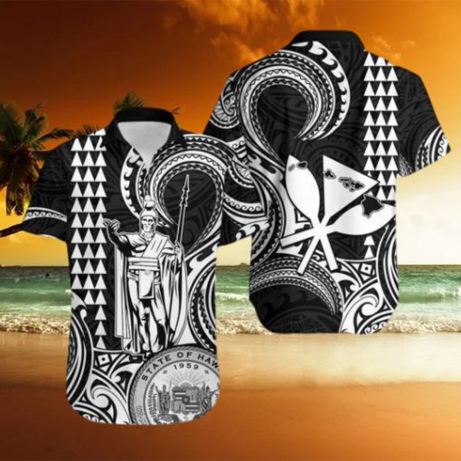 Hawaii Couple Outfit Ideas King Kamehameha Day Matching Dress and Hawaiian Shirt