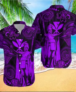 Hawaii King Kamehameha Map Polynesian Hawaiian Shirt Kanaka Maoli Unique Style   Purple