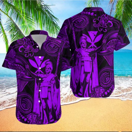 Hawaii King Kamehameha Map Polynesian Hawaiian Shirt Kanaka Maoli Unique Style   Purple