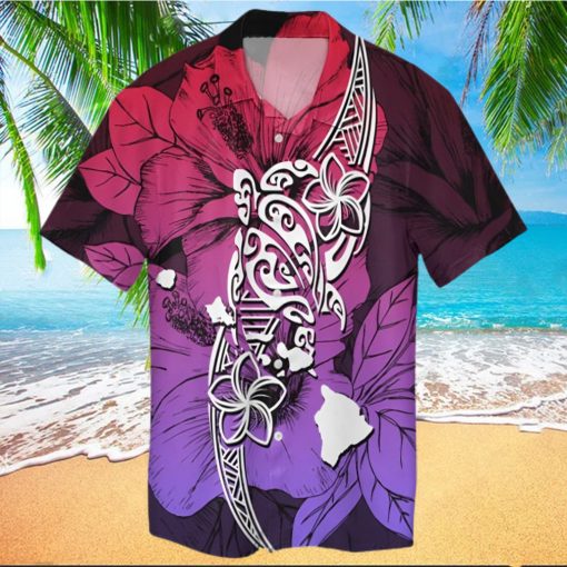 Hawaii Polynesian Hibiscus Sweat Hawaiian Shirt