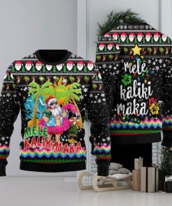 Hawaii Santa Claus Ugly Christmas Sweater Gather New Gift For Men And Women Family Holidays