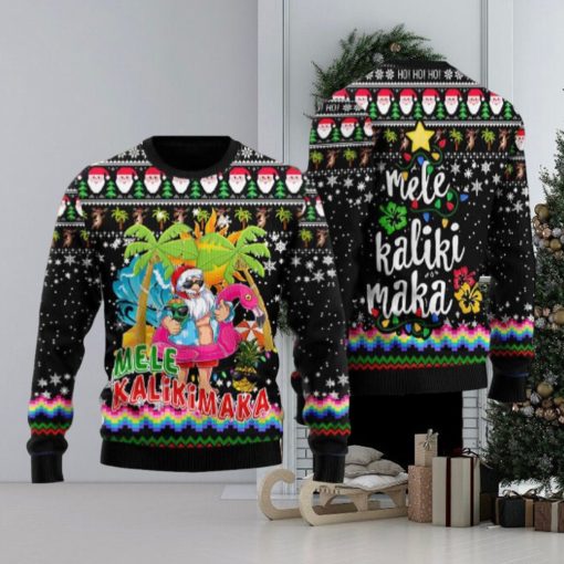 Hawaii Santa Claus Ugly Christmas Sweater Gather New Gift For Men And Women Family Holidays