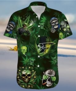 Hawaii Shirt – Green Lets Get High Weed Skull Unisex