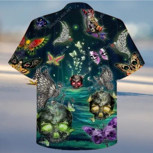 Hawaiian Aloha Shirts Butterfly Skull 1