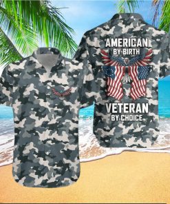 Hawaiian Aloha Shirts Camo American By Birth Veteran By Choice hawaiian shirt