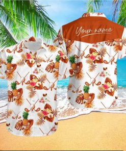 Hawaiian Aloha Shirts Golf Orange Tropical Floral Custom Name hawaiian shirt