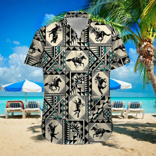 Hawaiian Aloha Shirts Horse Racing Native Pattern   Trend Tee Shirts Store